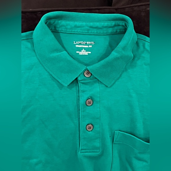 LANDS END men green short sleeve t-shirt/size L - Picture 6 of 8
